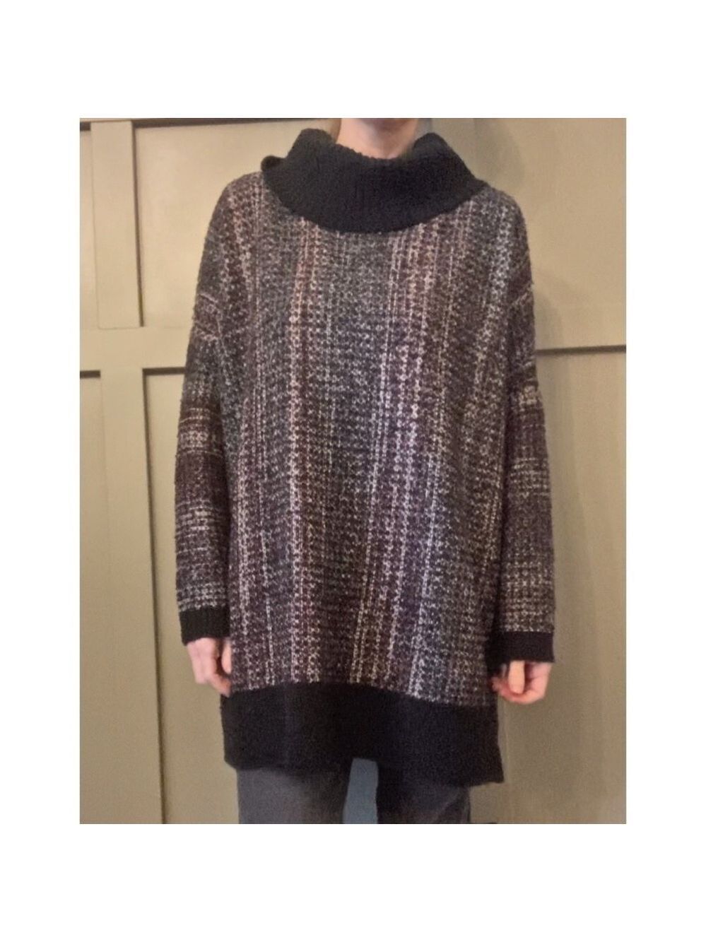 J. Jill Pure Jill Cowl Neck Oversized Slouchy Marled Knit Sweater Tunic Size M/L